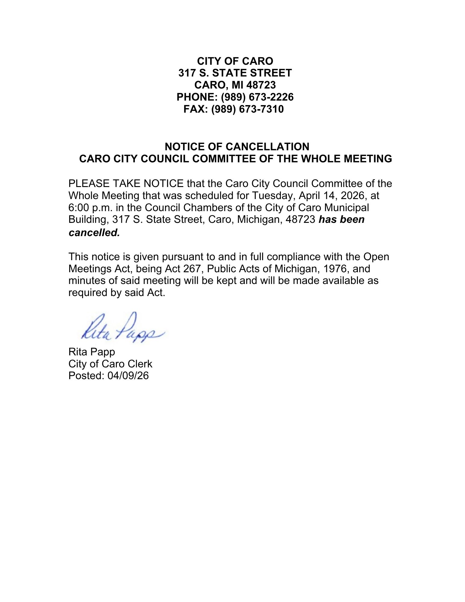 COW MEETING CANCELLATION 04-14-26.pdf